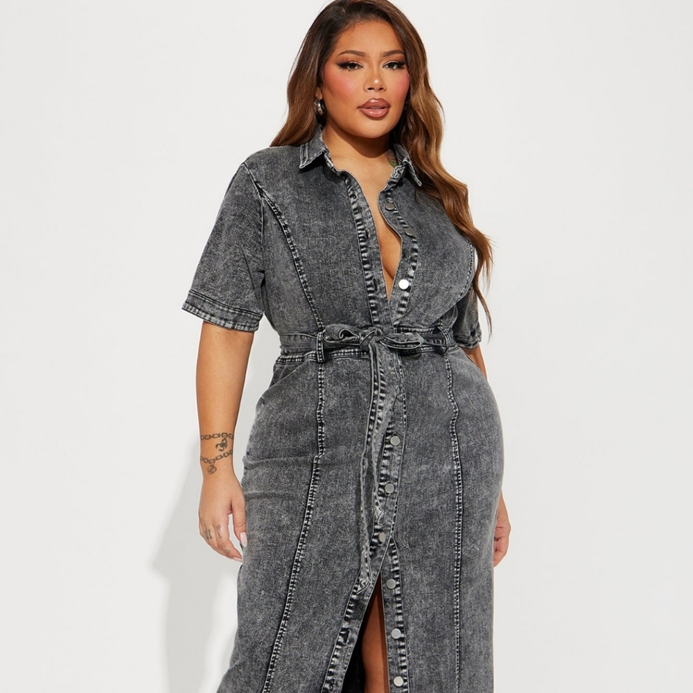 Kara denim maxi dress